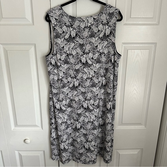 NWT J Jill Wearever Collection Womens Midi Dress Size XL Pineapples Vacation - Picture 3 of 11